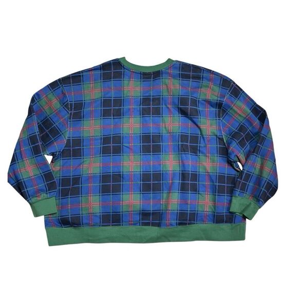 Nike Air Jordan Sweatshirt WMNS 2X Green Brooklynn Fleece‎ Plaid Holiday Festive - Picture 10 of 11